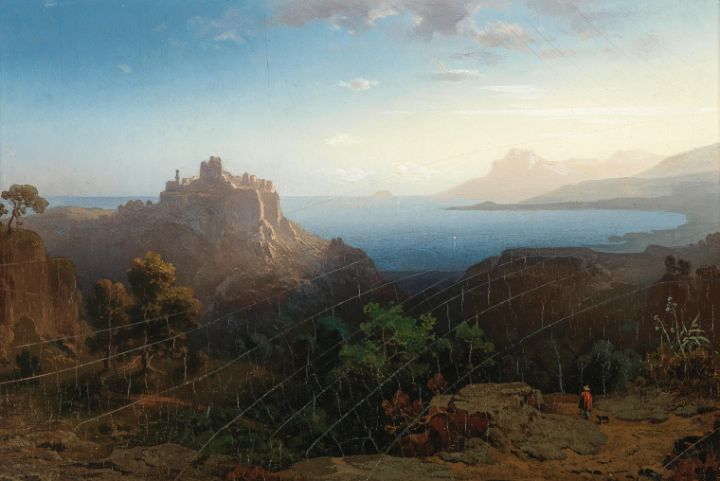 View over Eze to Artworks & Cote - - Figures, the People d\'Azur Other Figures, Prints, People Paintings ArtPal - & Bay & Classical Male