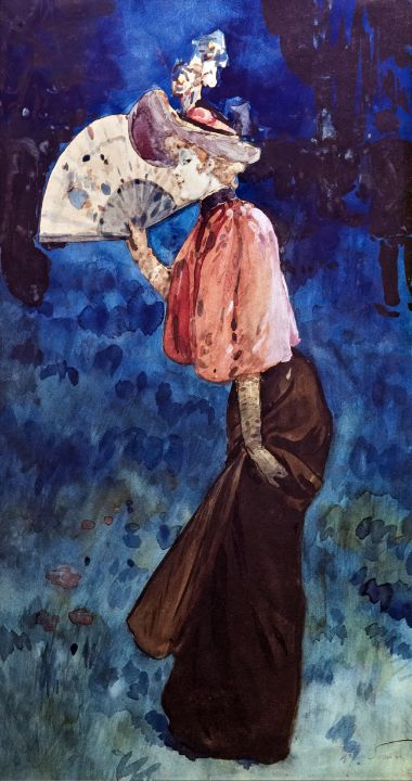 Woman with fan - Classical Artworks Bay - Paintings & Prints, People &  Figures, Other People & Figures, Male - ArtPal