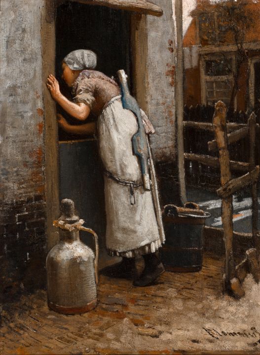 Milk Maid. circa 1813: A woman selling milk in the street