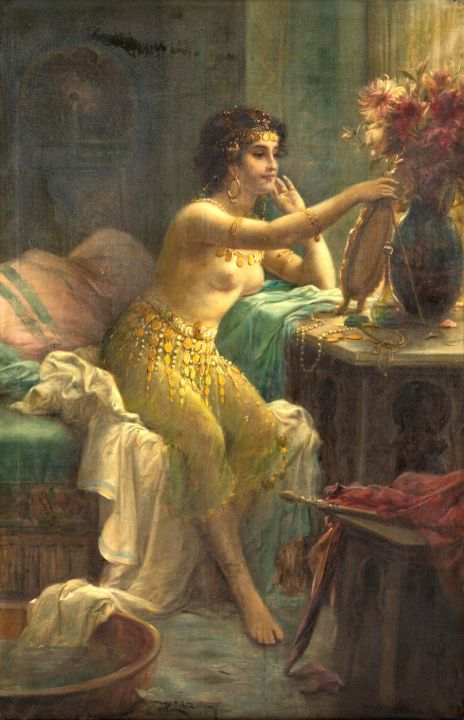 Egyptian Girl at a Dressing Table - Classical Artworks Bay - Paintings &  Prints, People & Figures, Other People & Figures, Male - ArtPal