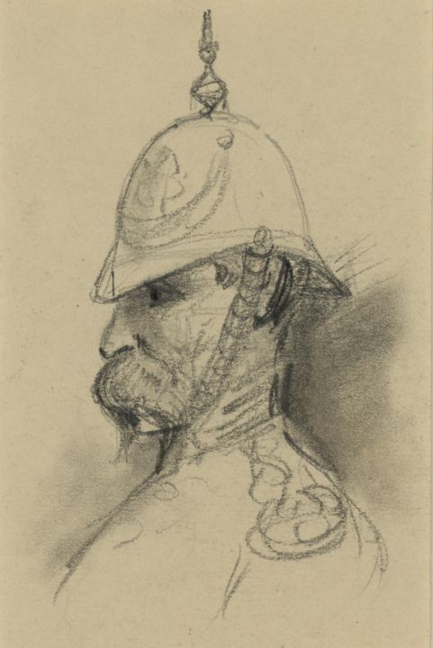 Bust Portrait of soldier with German - Classical Artworks Bay