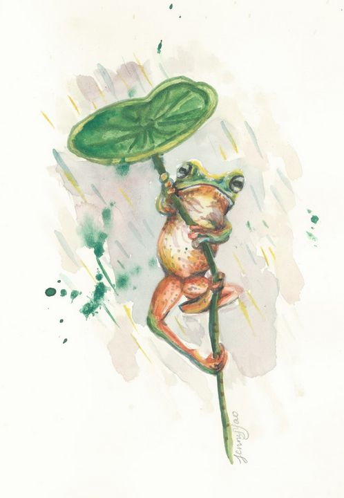 Watercolor Frog I - ArtbyJennyYao