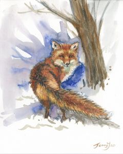 Watercolor painting Fox II