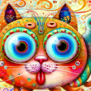 Chaotic and Colorful Fantasy Cat sti