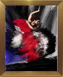 framed flamenco dance in oil