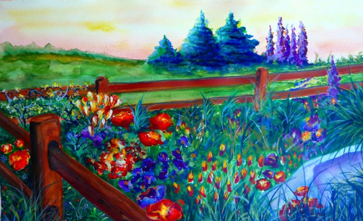 Corner Garden - American Artist & Author Kris Courtney - Paintings ...