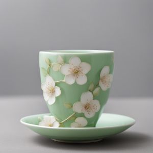 Green cherry blossom (sakura) cup