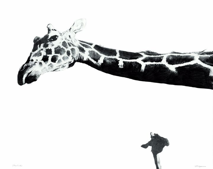 Long Necks pencil drawing by Larry S - Stonebrook Gallery - Drawings &  Illustration, Animals, Birds, & Fish, Giraffes - ArtPal
