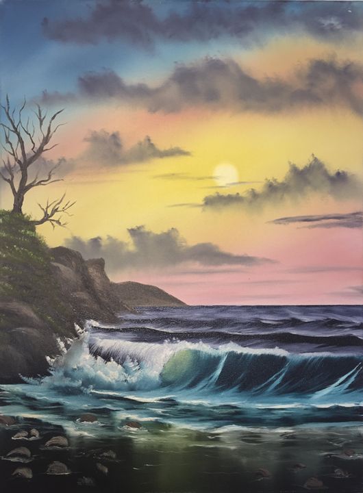 Land, Water and Sky - Everett Boyer- Bob Ross Style Paintings