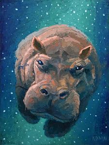 space flying hippo