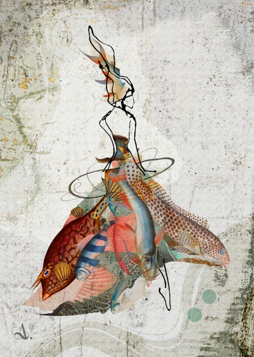Fish Girl - byAlle.art - Digital Art, People & Figures, Female