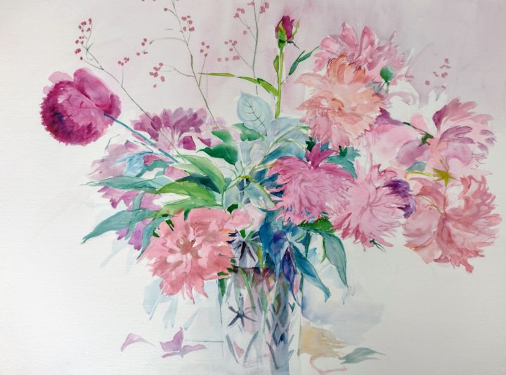 CHRYSANTHEMUMS in a POT. - SUNDBERG - REGELMAN - Paintings & Prints ...