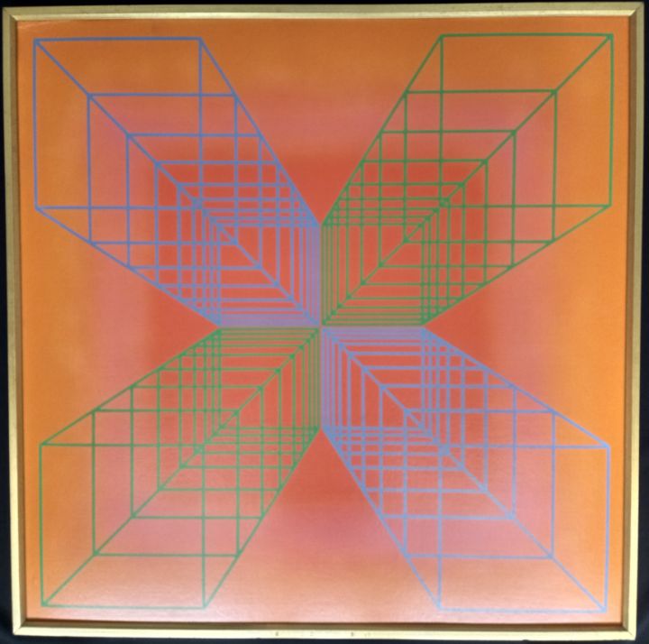 CONVERGING SQUARE CAGE (2 of 2.) - SUNDBERG - REGELMAN - Paintings