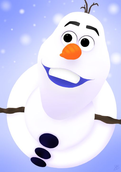 Olaf looking at Snow - Little Glory's Art Gallery