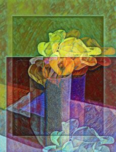 Abstract Flowers In Vase