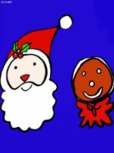 Santa claus and gingerbread man