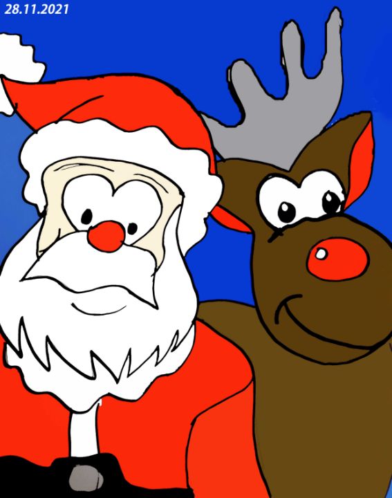 Santa and Reindeer - Jelena Damnjanovic