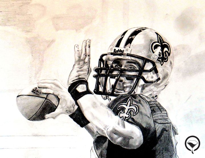 Drew Brees - blackdyemondart - Drawings & Illustration, Sports ...