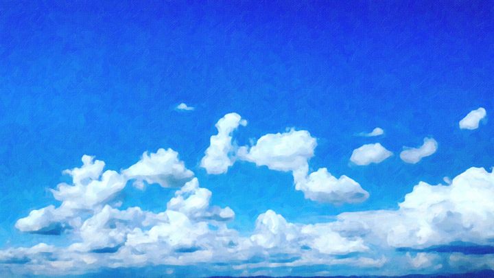 Cloudy Blue Sky Oil Painting Blockedgravity Paintings Prints Landscapes Nature Natural Phenomena Weather Other Natural Phenomena Weather Artpal