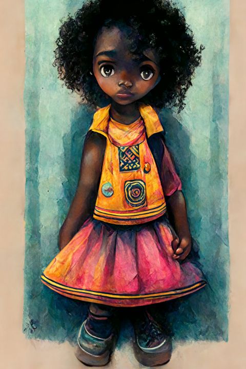 A Charming little girl - African American Art - Paintings & Prints