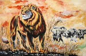 Lion and Jungle fire