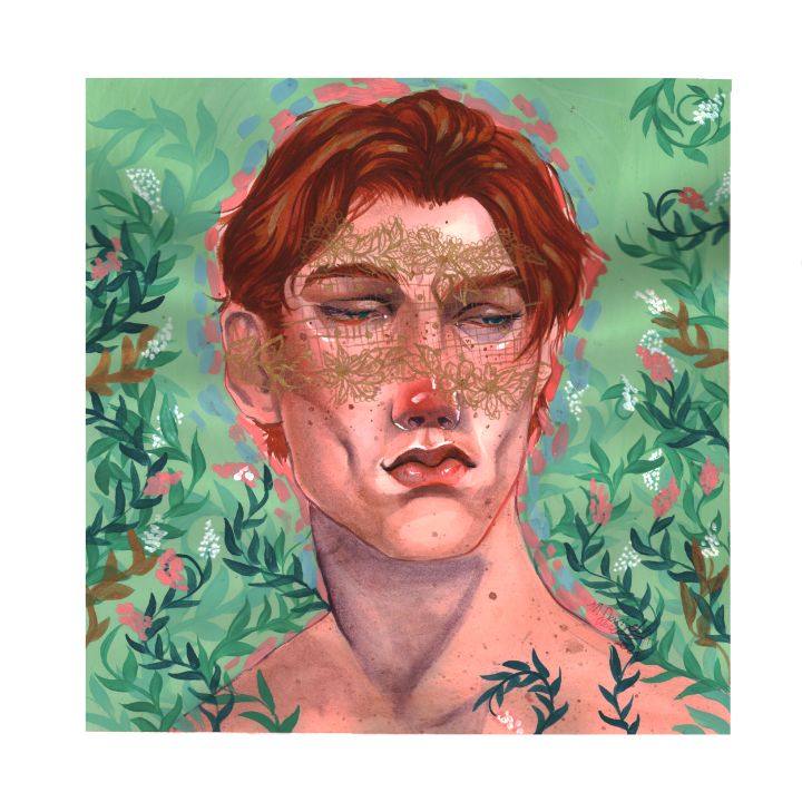 Gold Lace and Flowers Daniel W Paintings & Prints, People & Figures, Portraits, Male ArtPal