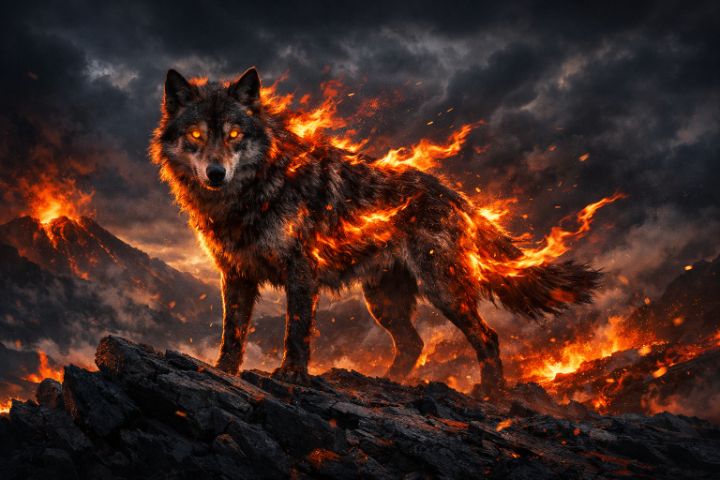 The Ember Wolf - Rising Storm Photography - Digital Art, Animals, Birds ...
