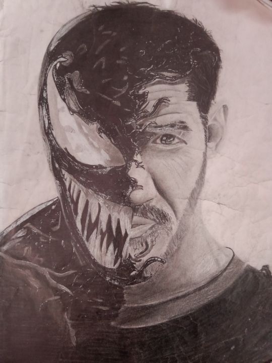 Drawing Venom / Venom Oil Pastel Drawing for Beginners - Step by Step -  YouTube