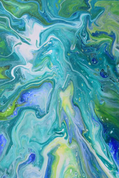 Blue and Green Flow art - PuzbieArts