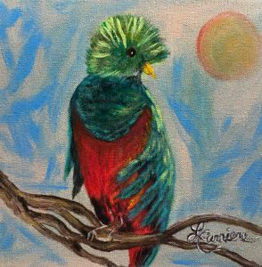 Red and green bird