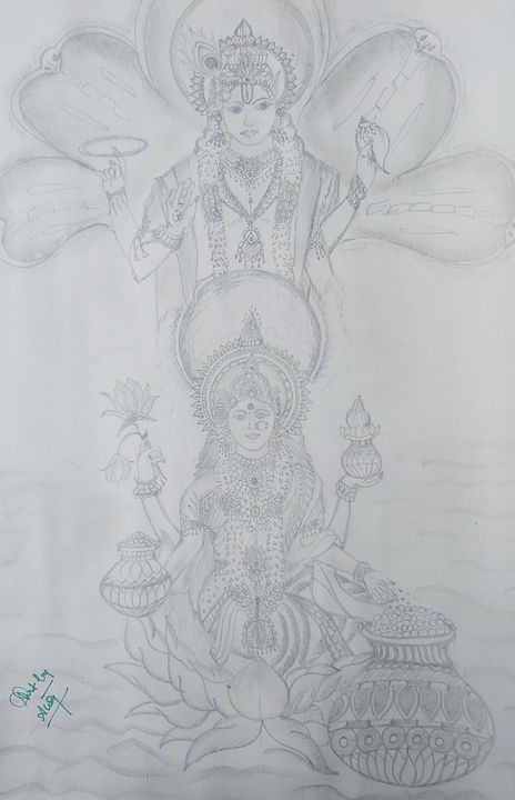 LAKSHMI drawing by Narikootam on DeviantArt
