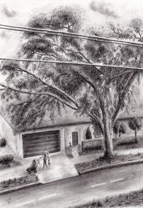 Pencil Shading Landscape Drawing | Abstract Art Projects