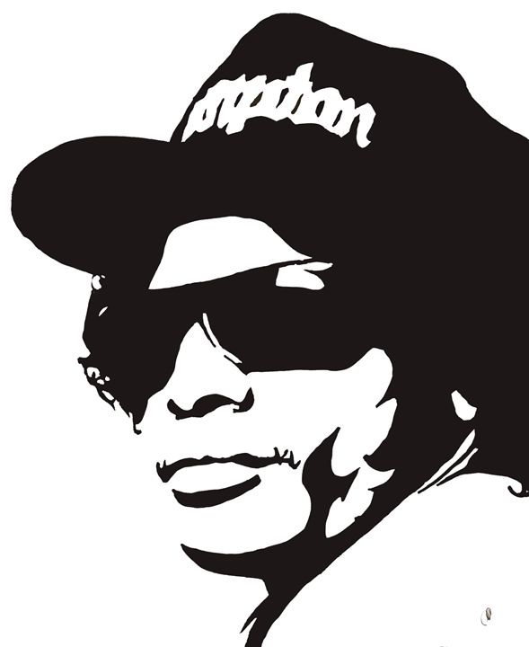 eazy e black and white drawing