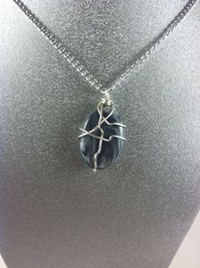 Silver and Black Necklace - Karolejean Design