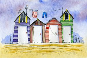 Beach Huts #1 - David Bailey Arts - Paintings & Prints, Landscapes ...