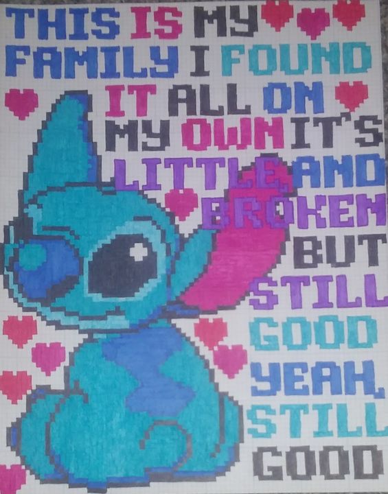Lilo and Stitch - Pixel aet - Drawings & Illustration, Abstract ...
