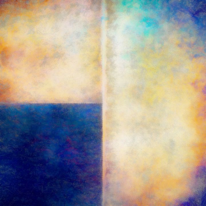 Zone Abstract Blue Zone - Jon Woodhams - Digital Art & AI, Abstract, Geometric - ArtPal