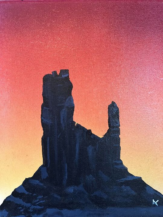sunset on rock house - pcartistry - Paintings & Prints, Landscapes ...