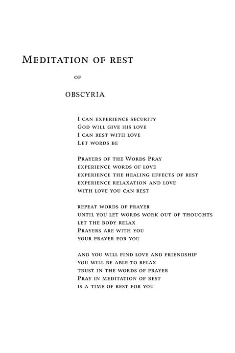 Meditation of rest - Obscyria