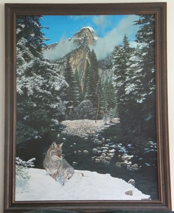 MOUNTAIN STREAM WITH COYOTE - Brandtart