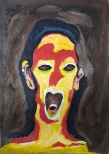 Untitled portrait shocked woman Sandro Lopes Art Paintings