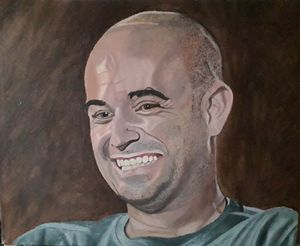 Acrylic portrait Andre Agassi