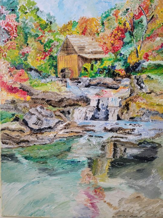 Mountain Spring with Cottage - Billy's Artwork