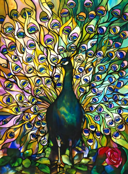 Louis Comfort Tiffany - Peacock - analic - Paintings & Prints