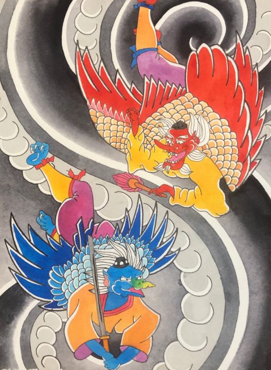 Tengu - Swords and Peonies - Paintings & Prints, Ethnic, Cultural, &  Tribal, Asian & Indian, Japanese - ArtPal