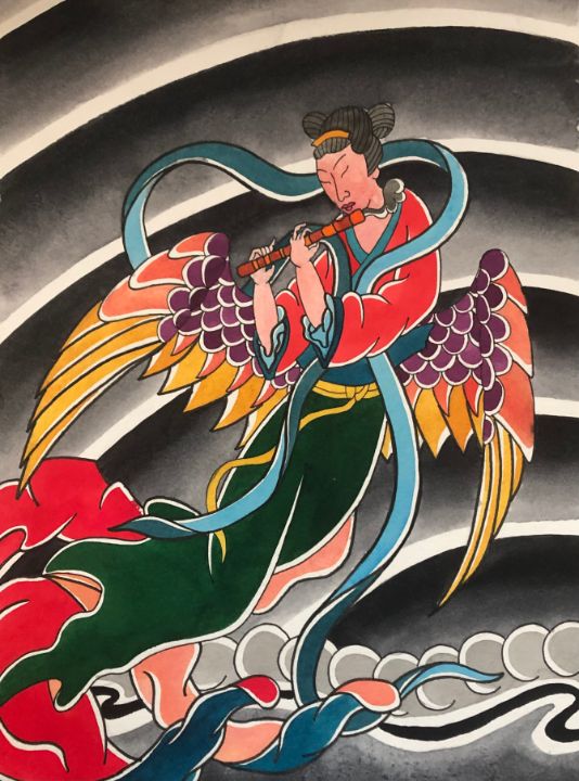 Chusenko Teitokuson - Swords and Peonies - Paintings & Prints, Ethnic,  Cultural, & Tribal, Asian & Indian, Japanese - ArtPal