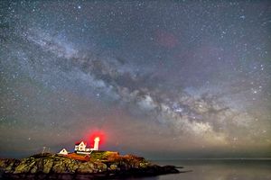 Milky Way over Nubble Light - 4 AM Photography