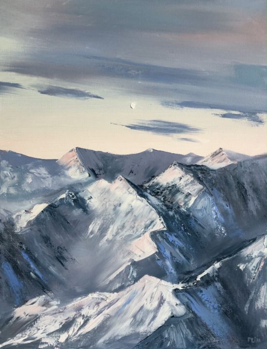 Blue Mountains printable painting - Polina Vik