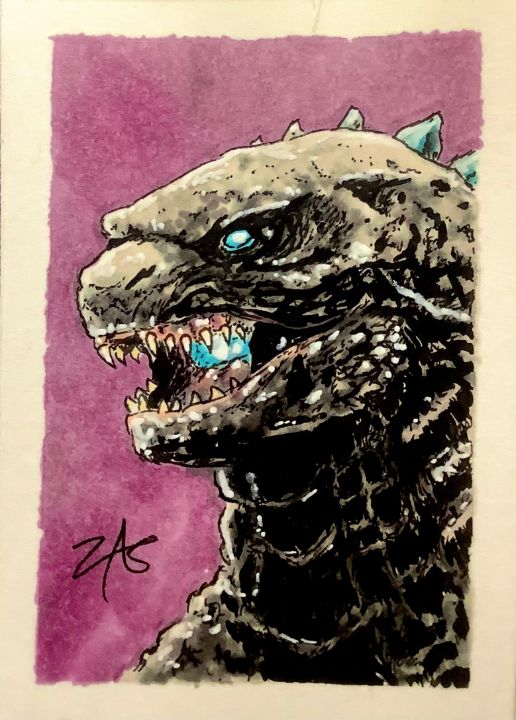 Jared Blumberg - Godzilla 2014 Bust (practice sketch)