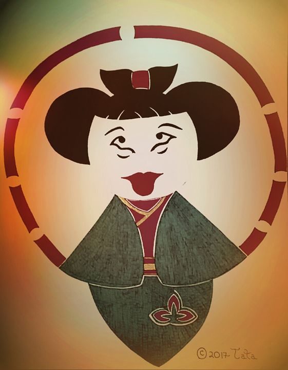 Geisha Doll Jumping Rope Two - Tata Kimfa - Paintings & Prints, People ...